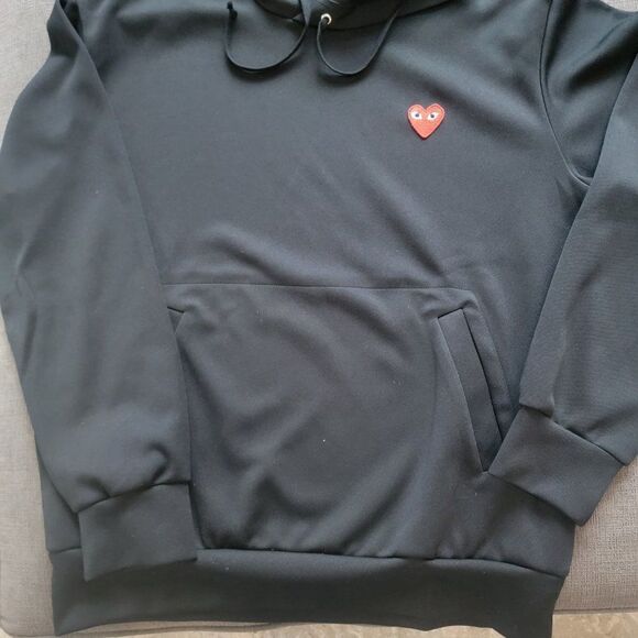 Comme Des Garçons Play Men's Black & Red Heart Hooded Sweatshirt Size XXL - Picture 11 of 16